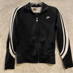 Nike Jacket Youth Small 4-6 Black Full Zip Swoosh Spellout